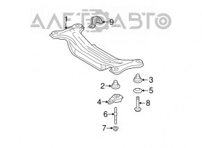 Лопух заднего подрамника левый Lexus RX330 RX350 RX400h 04-09 FWD