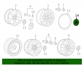 Колпак колесный R17 VW Beetle 12-19 внутренний хром