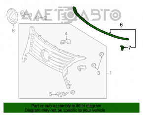 Уплотнитель решетки радиатора grill Lexus RX350 RX450H 13-15 рест