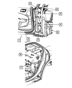 Дверь голая задняя левая Chrysler 300 11-23