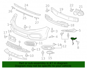 Крепление переднего бампера правое Honda Civic 11-15 2014-15