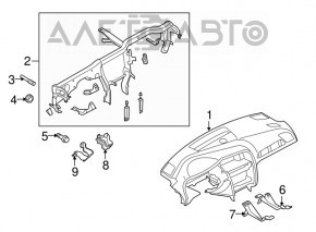 Торпедо передняя панель без AIRBAG Audi A4 B8 13-16 серая рест