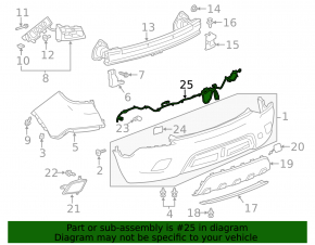 Проводка заднего бампера Buick Encore 13-16