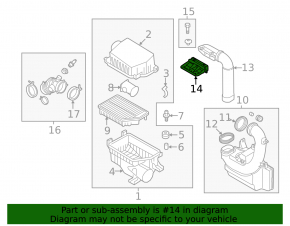 Воздухозаборник Kia Forte 4d 14-18 1.8, 2.0