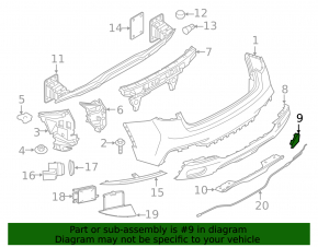 Заглушка буксировочного крюка заднего бампера BMW X6 F16 15-19 M pack
