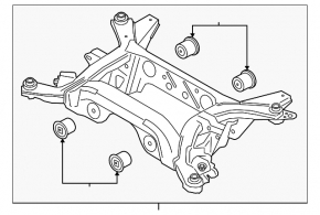 Подрамник задний Ford Mustang mk6 15-23 АКПП, порваны 4 С\Б