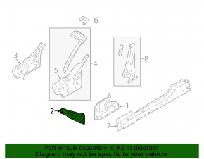 Кронштейн передней стойки левый Ford Mustang mk6 15-23 2.3T