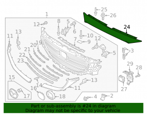 Ornament grilă radiator superioară Mazda CX-9 21-23 grafit
