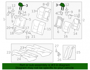 Подголовник 2 ряда левый Chevrolet Volt 16- кожа серый