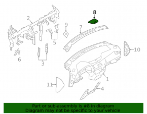 Накладка торпеды под динамик Nissan Rogue 14-20 черная, BOSE