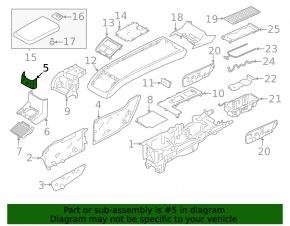 Ornament consolă centrală spate inferioară Volvo XC90 25-26 tip 2, T8, negru, parte superioară