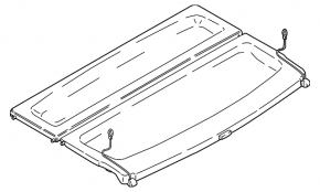 Полка багажника в сборе BMW X1 F48 16-22 2 части, черная