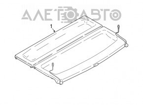 Полка багажника в сборе BMW X1 F48 16-22 2 части, черная