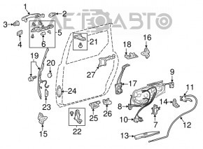 Замок двери задней левой задний Toyota Sienna 04-10