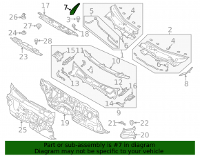 Уплотнитель решетки дворников правый Mazda CX-5 13-16