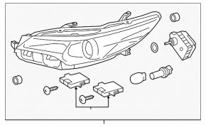 Фара передняя правая Toyota Camry v55 15-17 голая usa XSE LED DEPO