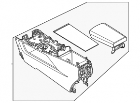 Cotieră consolă centrală Nissan Murano 25-26 piele gri închis