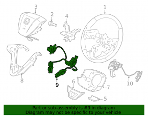 Кнопки управления на руле Acura MDX 07-09