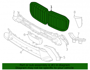 Решетка радиатора BMW X7 G07 23-26 Shadow Line, под камеру