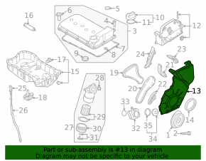 Передняя крышка двигателя VW Passat b7 12-15 USA 3.6