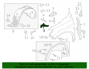 Suport aripă dreapta pentru Honda Pilot 16-22