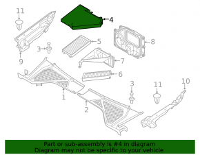 Корпус салонного фильтра BMW X5 F15 14-18 верхняя часть