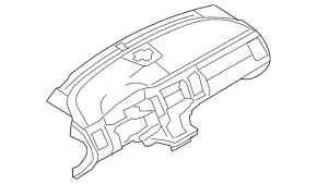 Torpedo panoul frontal fără AIRBAG Ford Flex 09-19 negru