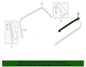 Молдинг двери верхний задний левый Mazda CX-9 16-23 хром