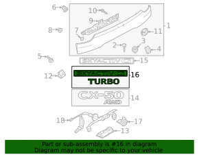 Эмблема надпись SKYACTIV G TURBO двери багажника Mazda CX-50 23-26