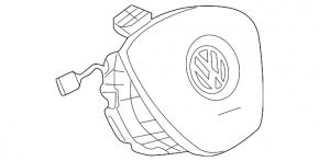 Подушка безопасности airbag в руль водительская VW Atlas 18-20 черная