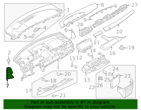 Накладка передней панели левая боковая Nissan Ariya 23-26 черная