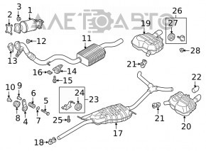 Выпускная трасса средняя часть Audi A5 F5 18-25 5D