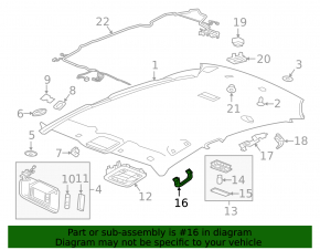 Ручка потолка левая Chevrolet Malibu 16-23