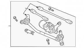 Трапеция дворников очистителя с мотором Nissan Versa 12-19 usa