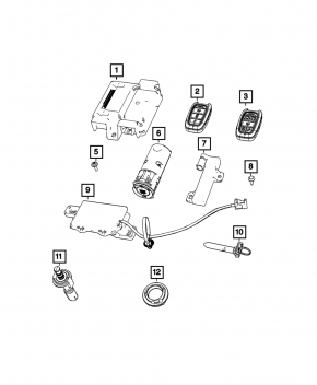 ANTENNA REMOTE KEYLESS ENTRY MODULE Chrysler Pacifica 17-26