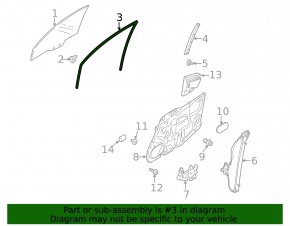 Garnitură de geam față stânga Mazda CX-7 06-09