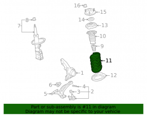 Пружина передняя правая Toyota Highlander 08-10 hybrid