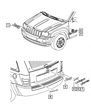Эмблема LAREDO двери багажника Jeep Grand Cherokee WK2 11-22