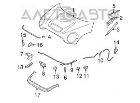Mâner de deblocare capotă din interiorul Mini Cooper R56 R58 07-15