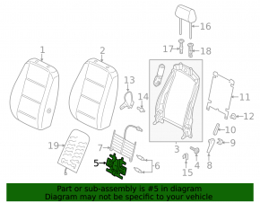 Поддержка спины водительского сидения VW Passat b8 16-19 USA без моторчика