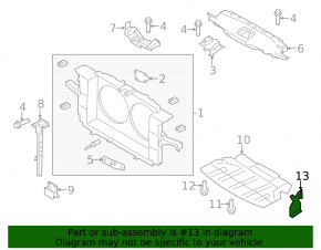 Защита двигателя боковая правая Infiniti G25 G35 G37 4d 06-14