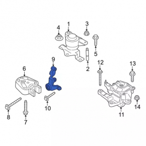 Кронштейн коробки передач нижний Ford Fusion mk5 13-20 тип 3