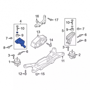 Кронштейн подушки двигателя правый Ford Mustang mk6 15-23 2.3T
