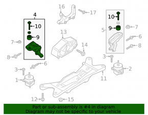 Кронштейн подушки двигателя правый Ford Mustang mk6 15-23 2.3T