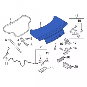 Крышка багажника Ford Mustang mk6 15-23 кабрио без спойлера