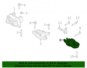 Подушка двигателя задняя Ford Escape MK4 20-26 2.0T, hybrid, plug-In, тип 1