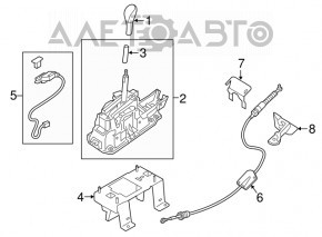 Ручка КПП Nissan Maxima A36 16-20 кожа черная