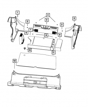 Пол багажника Fiat 500 12-19