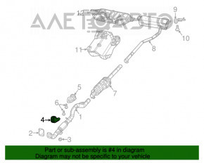 Крепление приемной трубы переднее Jeep Compass 17-21 2.4