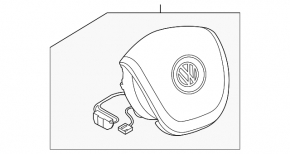 Подушка безопасности airbag в руль водительская VW Touareg 11-17 коричневая